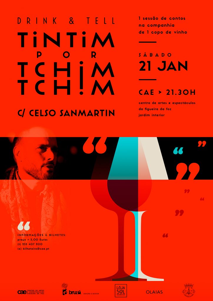 Sessão de contos "Drink & Tell - Tintim por Tchim Tchim"