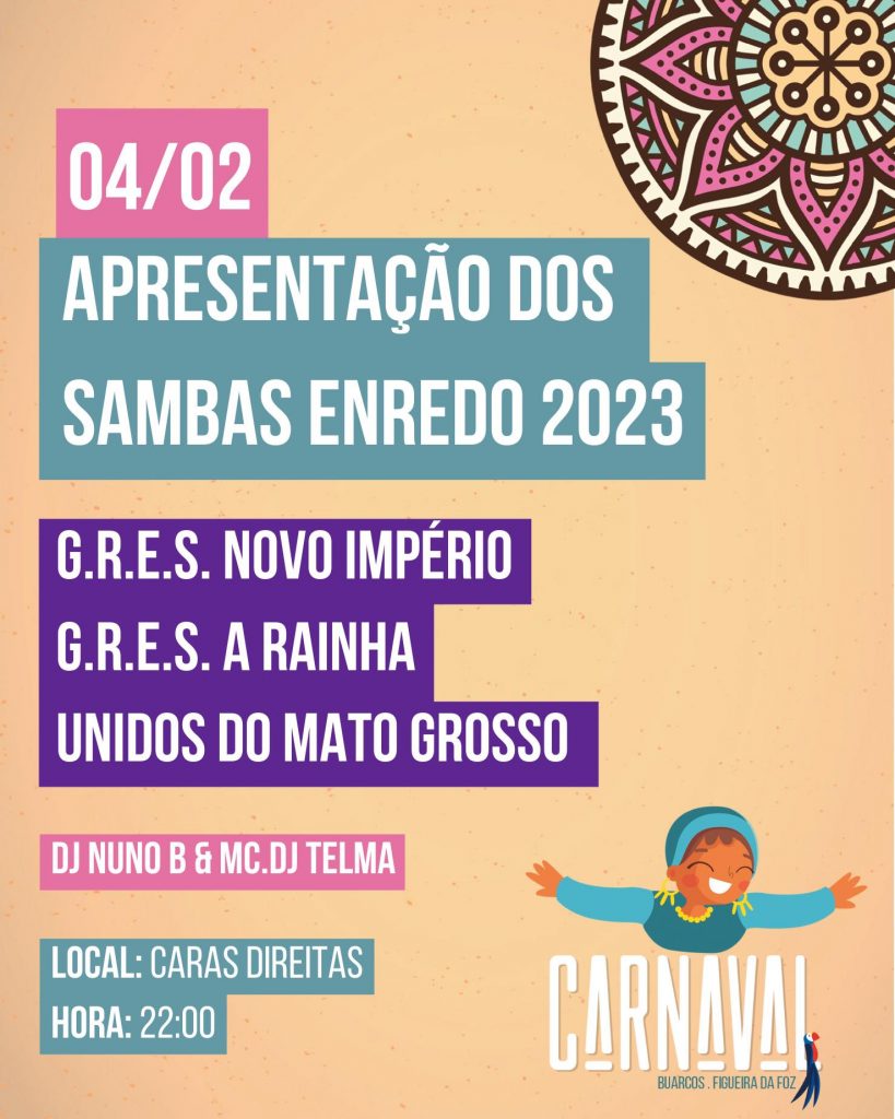 Cartaz  da apresentação dos Sambas Enredo 2023